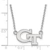 Georgia Tech Small (1/2 Inch) Pendant w/Necklace (14k White Gold) view 2