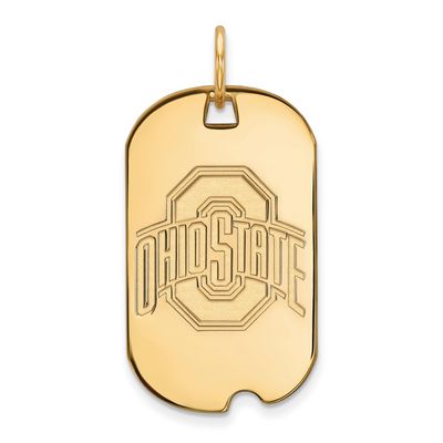 Sterling Silver w/GP LogoArt Ohio State University Small Dog Tag