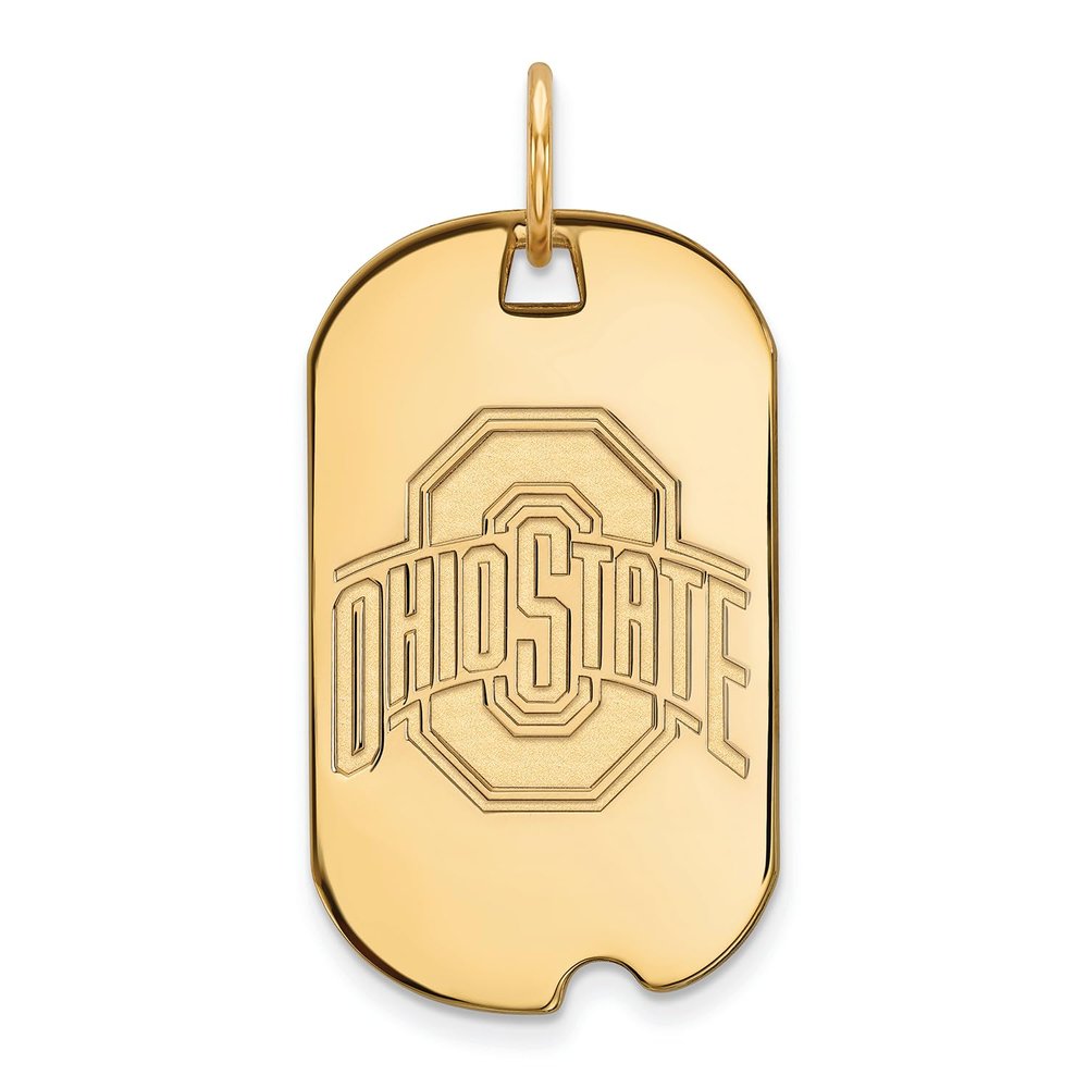 Sterling Silver w/GP LogoArt Ohio State University Small Dog Tag
