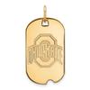 Sterling Silver w/GP LogoArt Ohio State University Small Dog Tag view 1