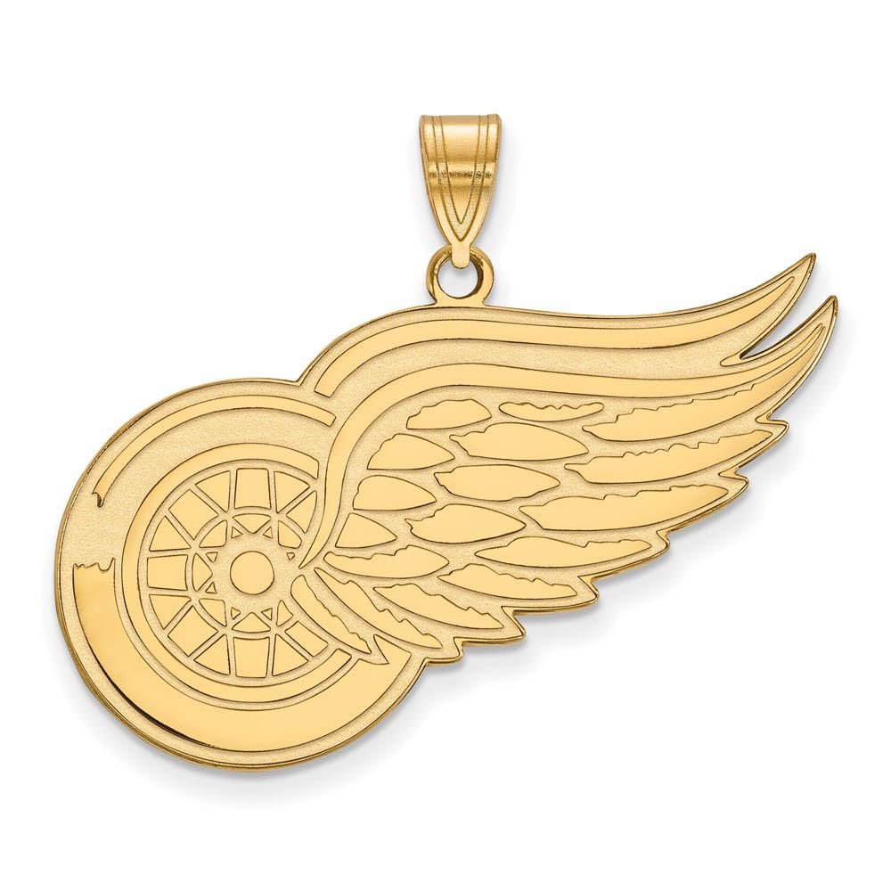 10k Yellow Gold Nhl Logoart Detroit Red Wings Extra Large Pendant