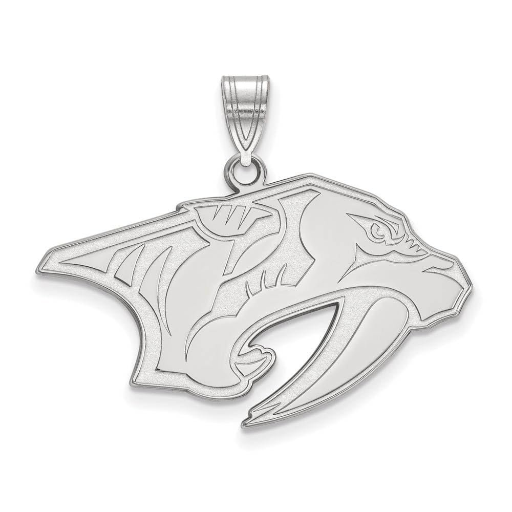 10k White Gold Nhl Logoart Nashville Predators Large Pendant