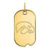 Sterling Silver w/GP LogoArt University of Iowa Small Dog Tag view 1