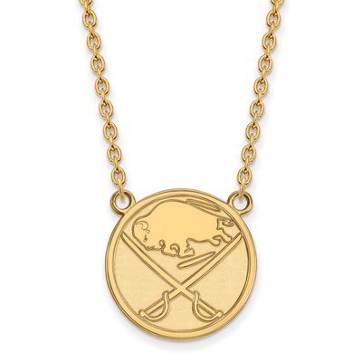 LogoArt 10k Yellow Gold Nhl Buffalo Sabres Large Pendant Necklace