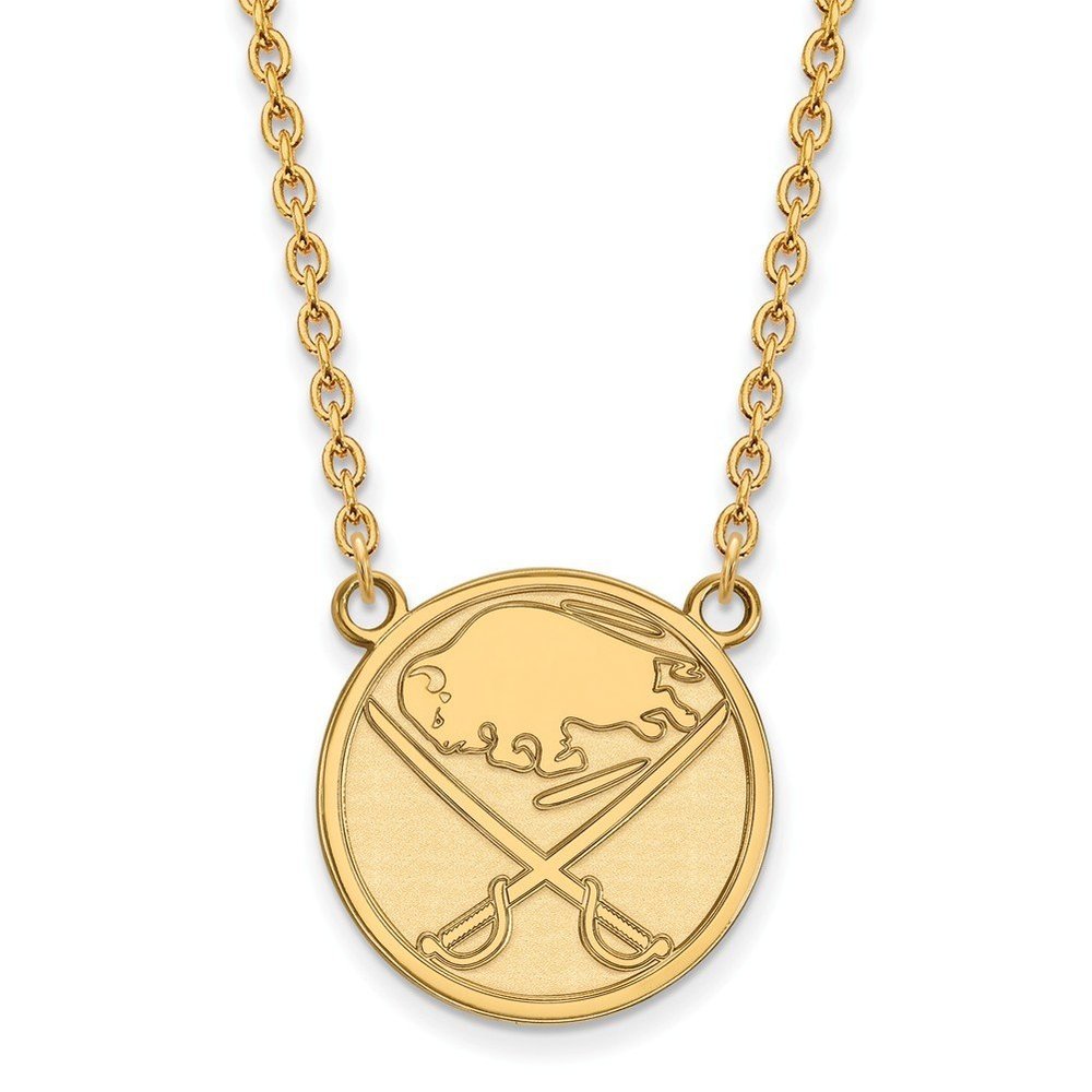 LogoArt 10k Yellow Gold Nhl Buffalo Sabres Large Pendant Necklace