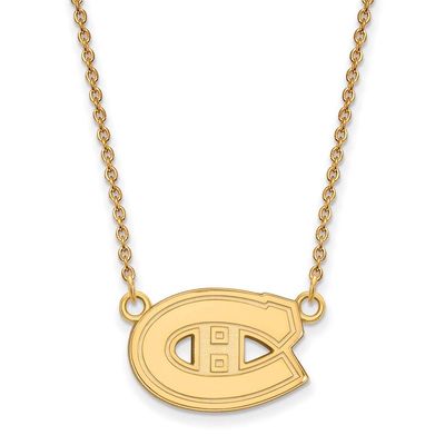 Montreal Canadiens Small (1/2 Inch) Pendant w/ Necklace (14k Yellow Gold)