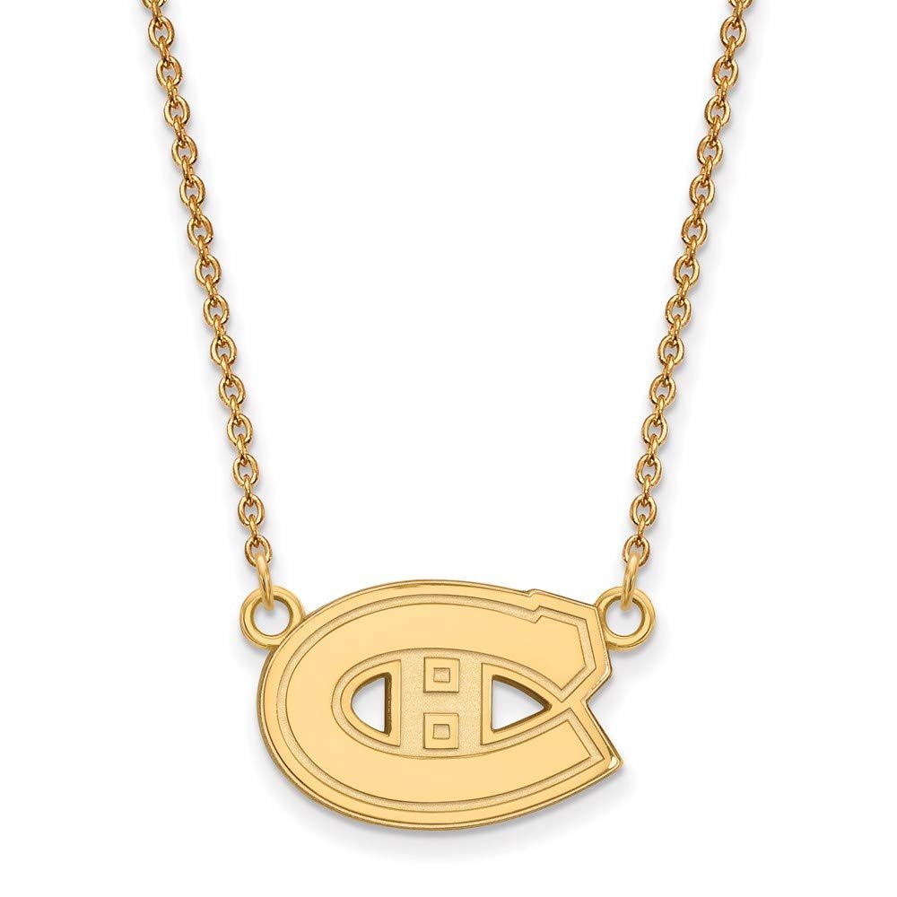 Montreal Canadiens Small (1/2 Inch) Pendant w/ Necklace (14k Yellow Gold)