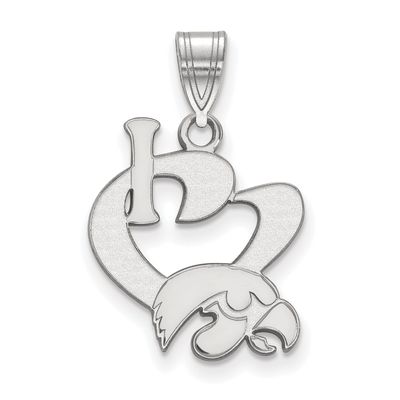 Sterling Silver LogoArt University of Iowa Small Dog Tag