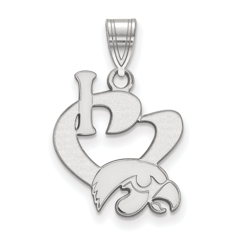 Sterling Silver LogoArt University of Iowa Small Dog Tag