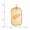 10k Yellow Gold Nhl Logoart Detroit Red Wings Small Dog Tag Pendant Necklace view 2