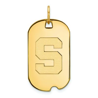 Sterling Silver w/GP LogoArt Michigan State University Small Dog Tag
