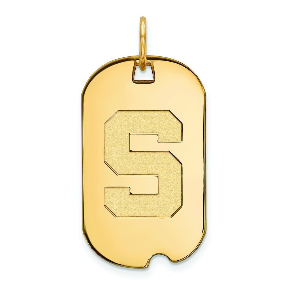 Sterling Silver w/GP LogoArt Michigan State University Small Dog Tag