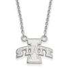 Iowa State Small (1/2 Inch) Pendant w/Necklace (14k White Gold) view 1