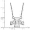 Iowa State Small (1/2 Inch) Pendant w/Necklace (14k White Gold) view 2
