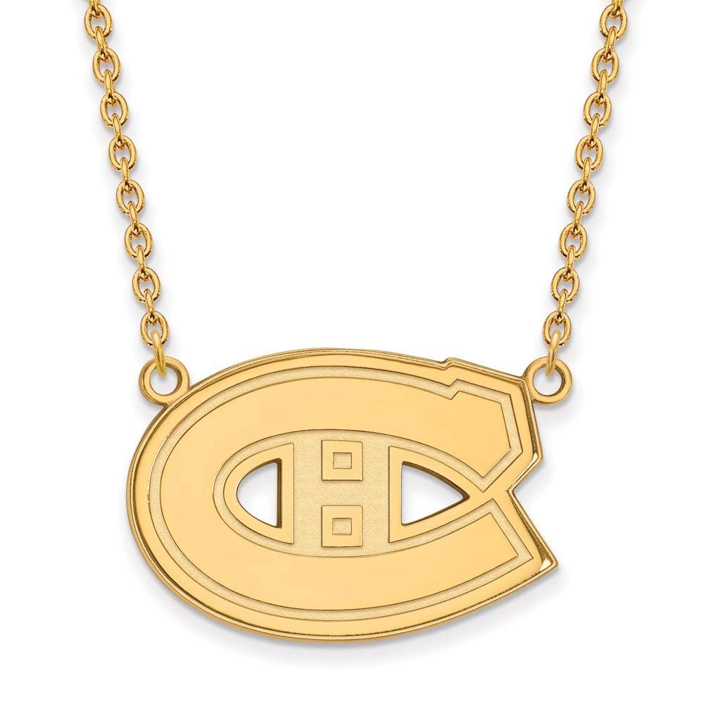 10k Yellow Gold Nhl Logoart Montreal Canadiens Large Pendant Necklace