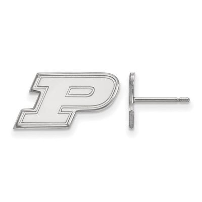 Purdue Extra Small (3/8 Inch) Post Earrings (14k White Gold)