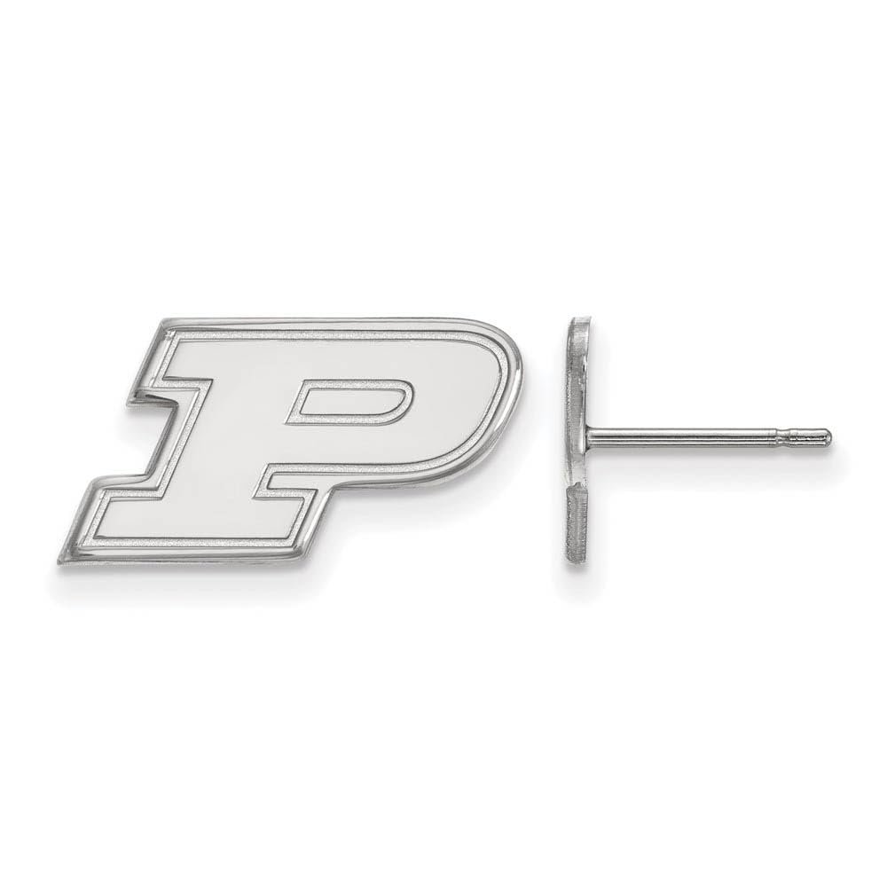 Purdue Extra Small (3/8 Inch) Post Earrings (14k White Gold)