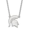 Michigan State Large (3/4 Inch) Pendant w/ Necklace (10k White Gold) view 1