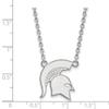 Michigan State Large (3/4 Inch) Pendant w/ Necklace (10k White Gold) view 2