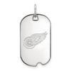 10k White Gold Nhl Logoart Detroit Red Wings Small Dog Tag Pendant Necklace view 1