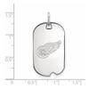 10k White Gold Nhl Logoart Detroit Red Wings Small Dog Tag Pendant Necklace view 2