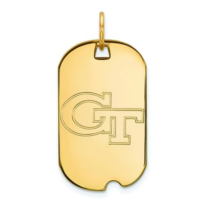 Sterling Silver w/GP LogoArt Georgia Institute of Technology Small Dog Tag