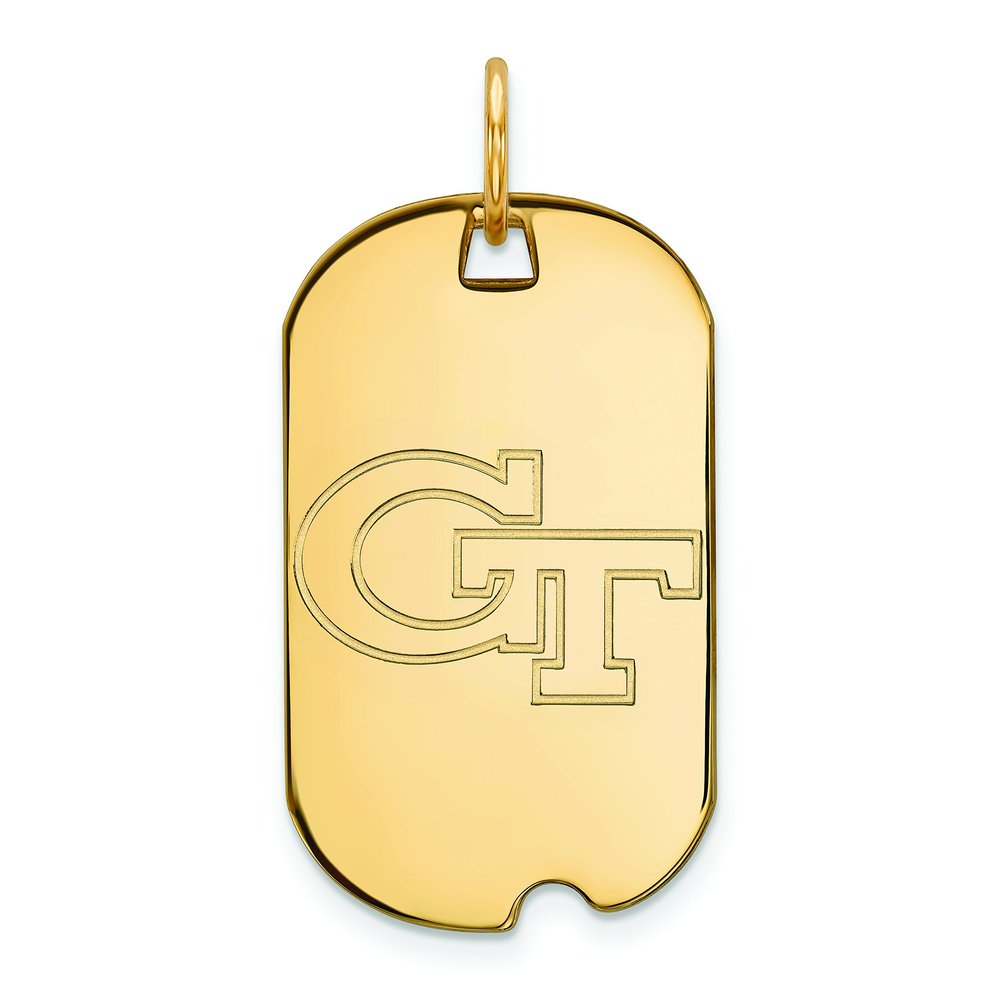 Sterling Silver w/GP LogoArt Georgia Institute of Technology Small Dog Tag