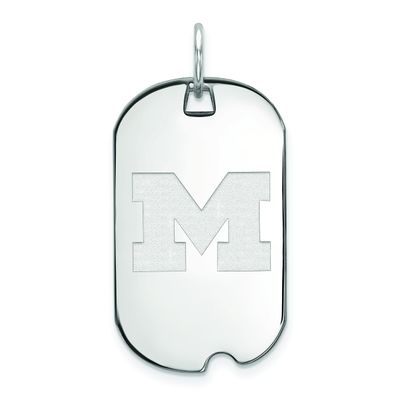 Sterling Silver LogoArt Michigan (Univ Of) Small Dog Tag