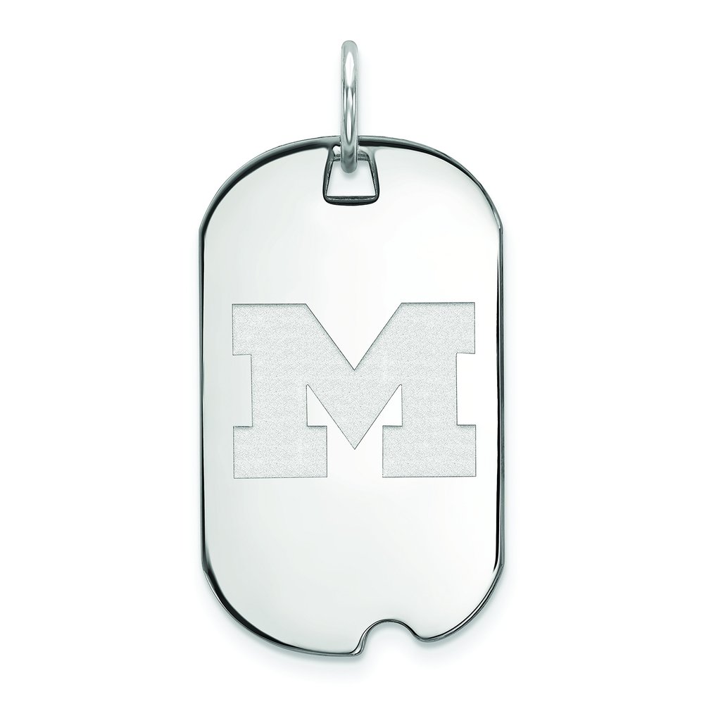 Sterling Silver LogoArt Michigan (Univ Of) Small Dog Tag