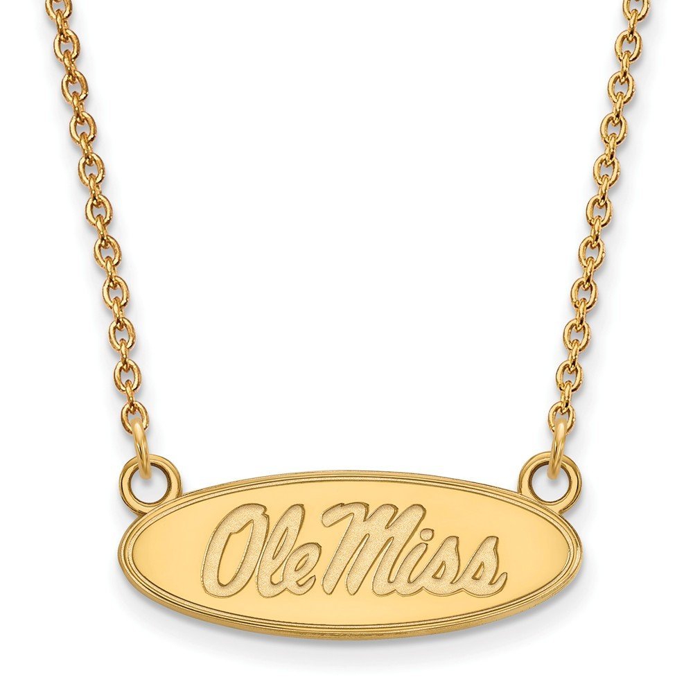 Mississippi Small (1/2 Inch) Pendant w/Necklace (14k Yellow Gold)
