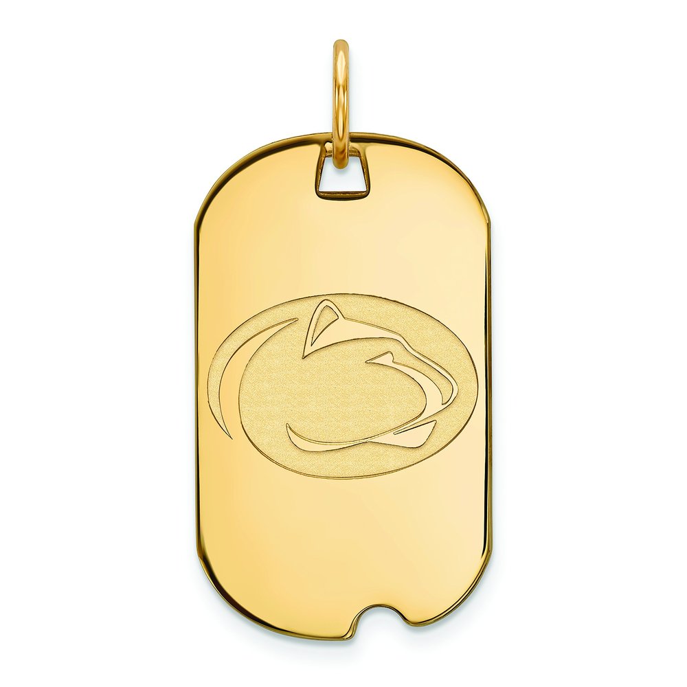 Sterling Silver w/GP LogoArt Penn State University Small Dog Tag