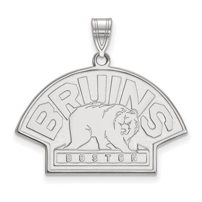 10k White Gold Nhl Logoart Boston Bruins Large Pendant