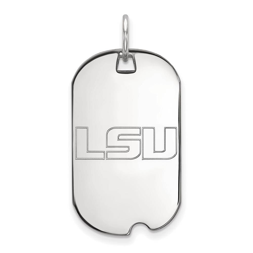 Sterling Silver LogoArt Louisiana State University Small Dog Tag