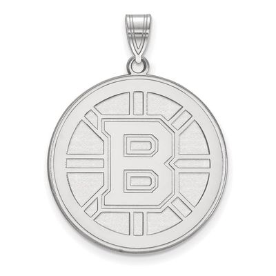10k White Gold Nhl Logoart Boston Bruins Extra Large Pendant