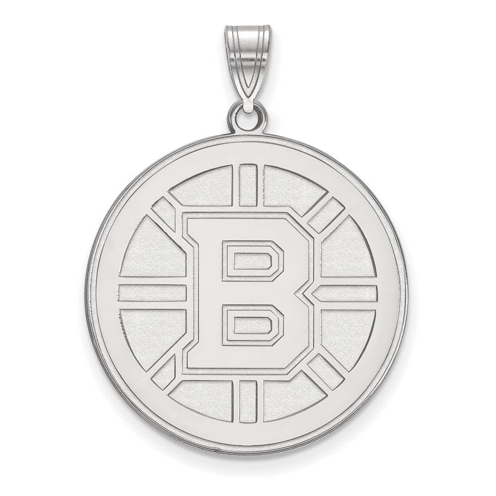 10k White Gold Nhl Logoart Boston Bruins Extra Large Pendant