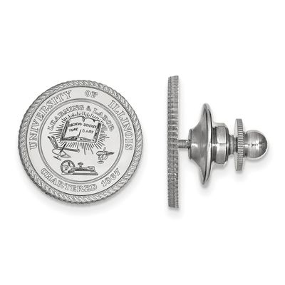 Illinois Crest Lapel Pin (14k White Gold)