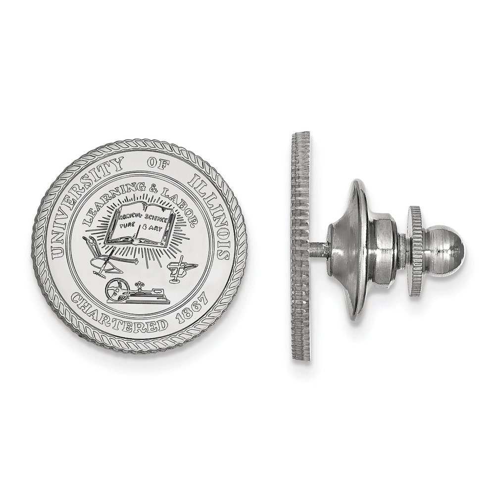 Illinois Crest Lapel Pin (14k White Gold)