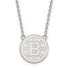 10k White Gold Nhl Logoart Boston Bruins Large Pendant Necklace view 1