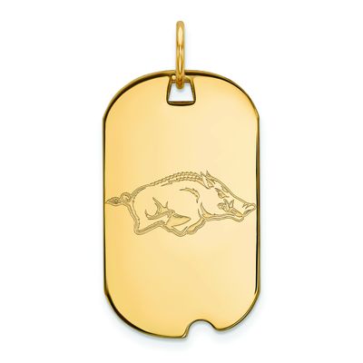 Sterling Silver w/GP LogoArt University of Georgia Small Dog Tag