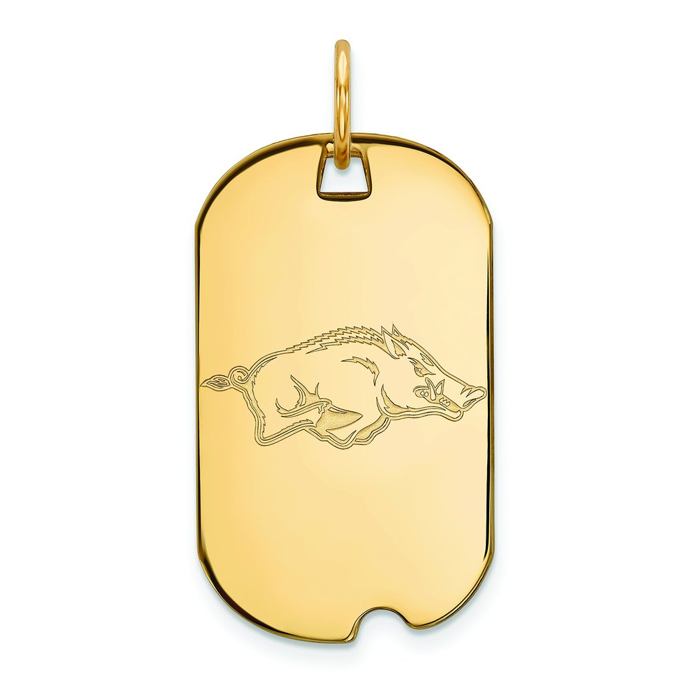 Sterling Silver w/GP LogoArt University of Georgia Small Dog Tag