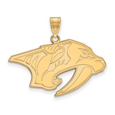 10k Yellow Gold Nhl Logoart Nashville Predators Large Pendant