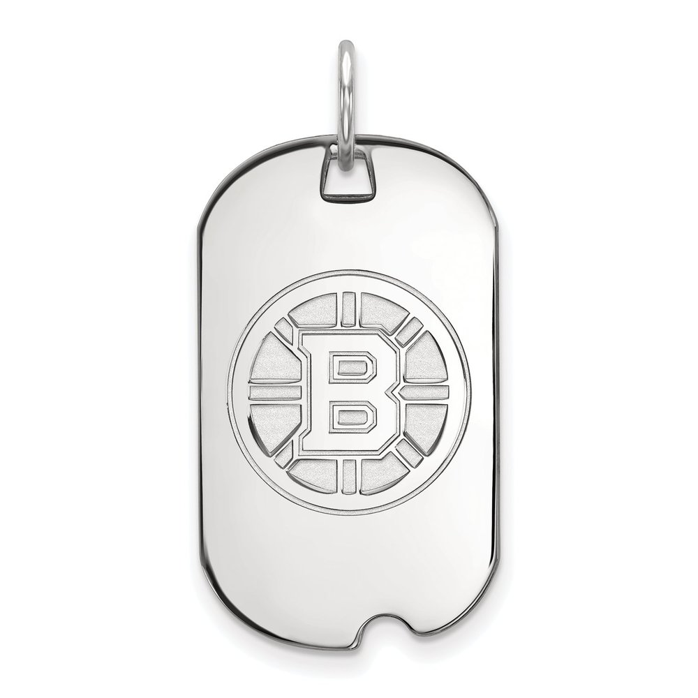 Sterling Silver NHL LogoArt Boston Bruins Small Dog Tag