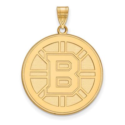 10k Yellow Gold Nhl Logoart Boston Bruins Extra Large Pendant