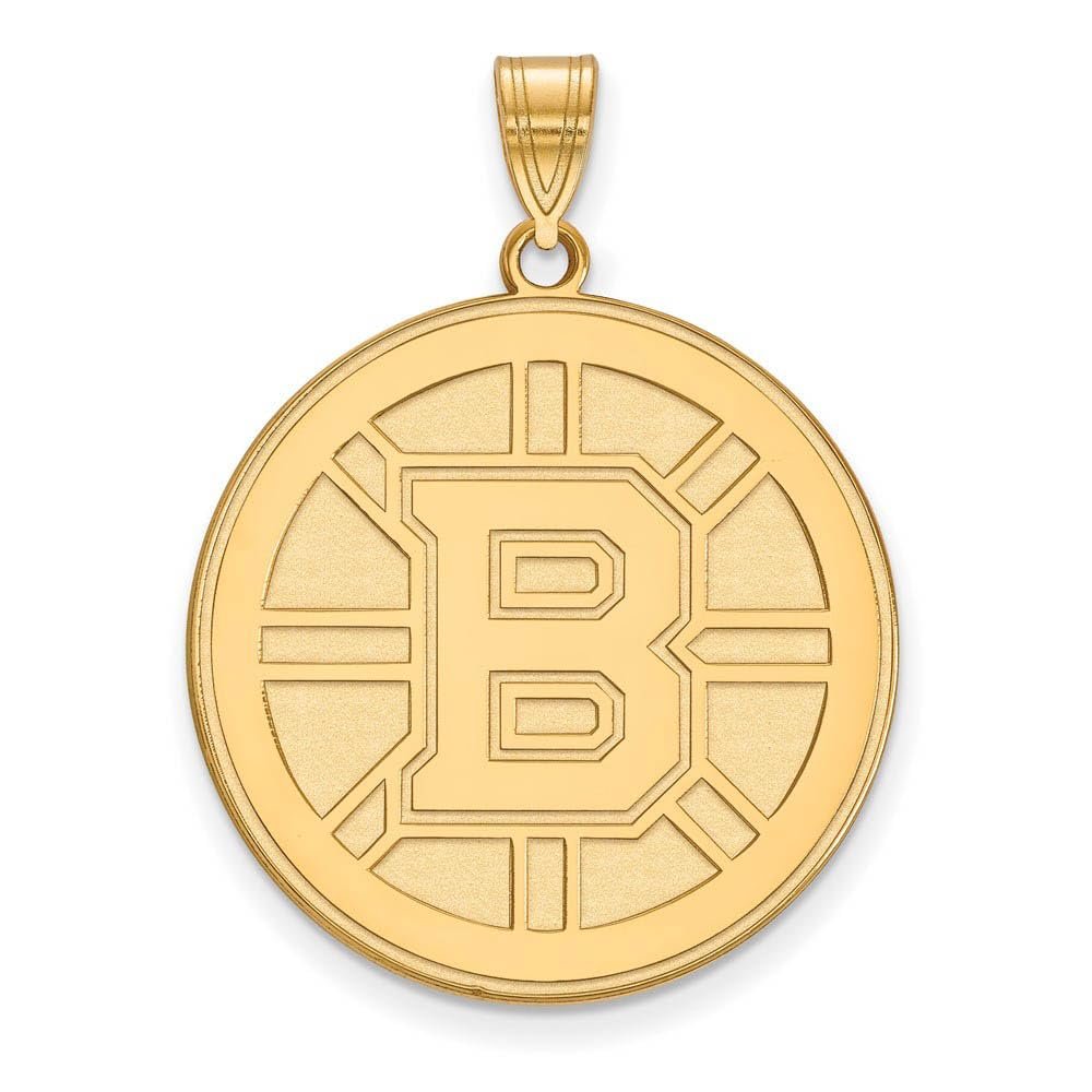 10k Yellow Gold Nhl Logoart Boston Bruins Extra Large Pendant