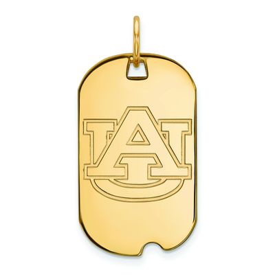 Sterling Silver w/GP LogoArt Auburn University Small Dog Tag