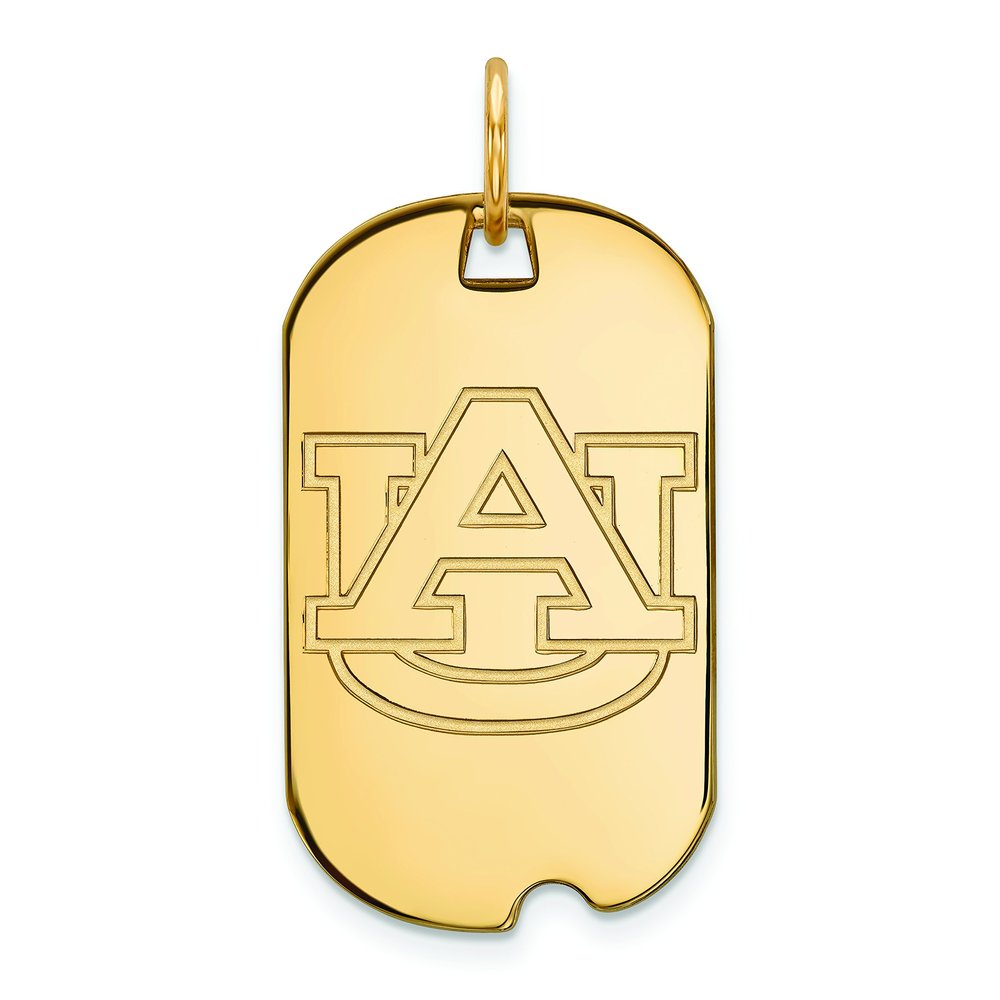 Sterling Silver w/GP LogoArt Auburn University Small Dog Tag