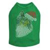 Sheltie Face Tri Color with Santa Hat - Bling Rhinestone Christmas Dog Shirt, 2XL Kelly Green view 1