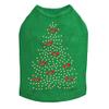 Gold Christmas Tree with Red Bows - Bling Rhinestone Christmas Dog Shirt, 3XL Kelly Green view 1