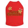Merry Christmas Glitter Stars - Bling Rhinestone Christmas Dog Shirt, XL Red view 1