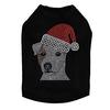 Jack Russell Terrier with Santa Hat - Bling Rhinestone Christmas Dog Shirt, 3XL Black view 1